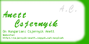 anett csjernyik business card